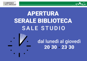 Apertura serale sale studio Biblioteca